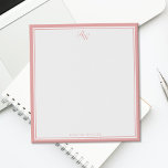 Elegant Pink Monogram Two Border Notepad<br><div class="desc">Create your own custom notepad with personalised monogram initials in an elegant modern typography alongside pink border design.</div>