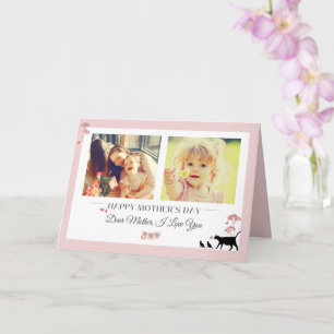 Elegant Pink Mother's Day Folded Greeting Card
