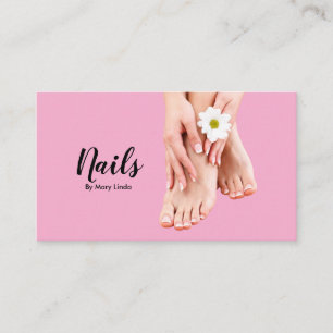 Elegant Pink Nail Technician  Business Card