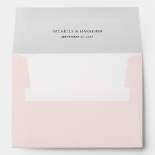 Elegant Pink Names Date Wedding Envelope