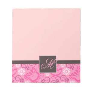 Elegant Pink Notepad with Monogram