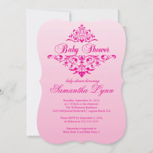 Elegant Pink Ombre Baby Shower Invitation