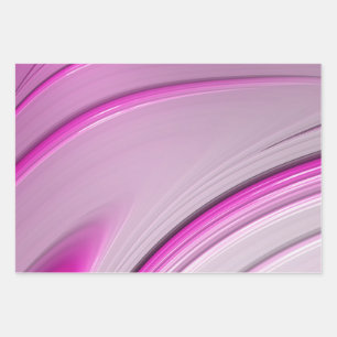 Elegant Pink Ombre Gradient Fractal Swirl Wrapping Paper Sheet