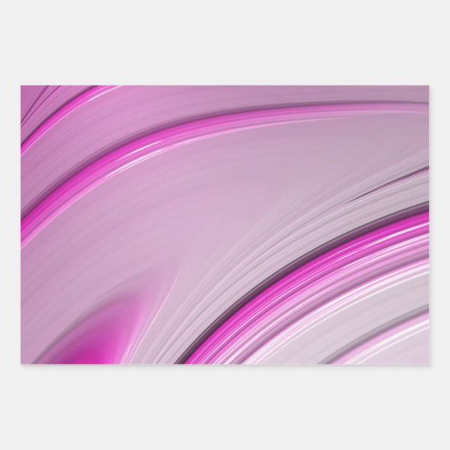 Elegant Pink Ombre Gradient Fractal Swirl Wrapping Paper Sheet (Front)