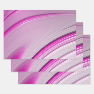 Elegant Pink Ombre Gradient Fractal Swirl Wrapping Paper Sheet
