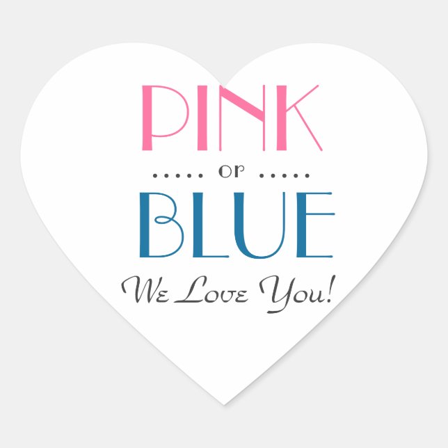 Elegant Pink or Blue Gender Reveal Sticker (Front)