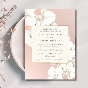 Elegant Pink Orchid Floral Wedding  Invitation