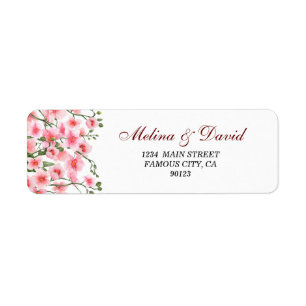 Elegant Pink Orchid Florals Address Label