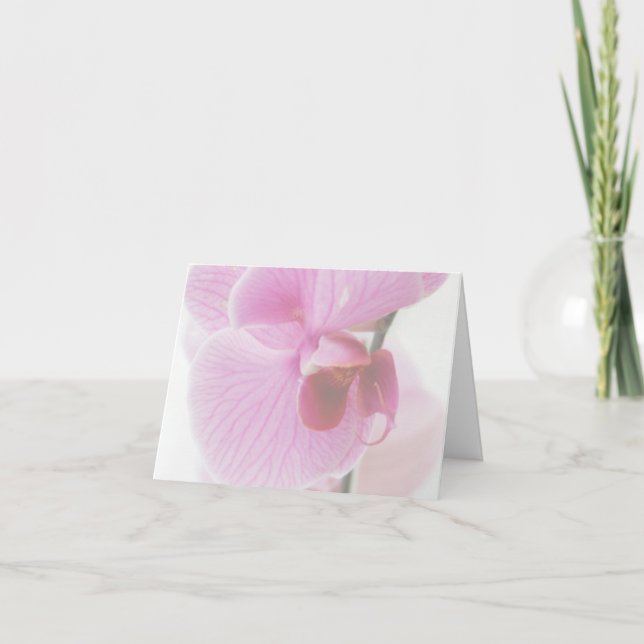 Elegant Pink Orchid Photo Note Card (Front)
