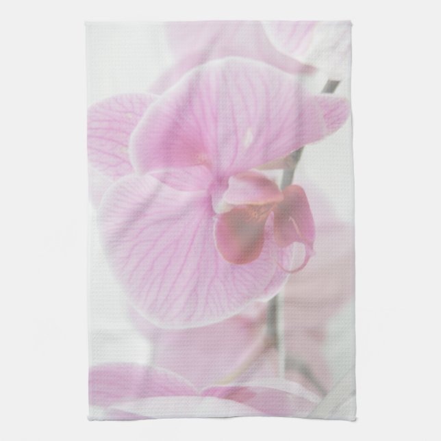 Elegant Pink Orchid Photo Tea Towel (Vertical)