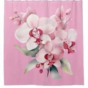 Elegant Pink Orchids Shower Curtain