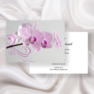 Elegant Pink Orchids Wedding Invitation