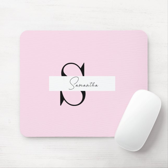 Elegant Pink Pastel Personalised Mousepad (With Mouse)