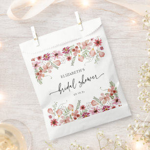 Elegant Pink Peach Florals Bridal Shower Favour Ba Bags