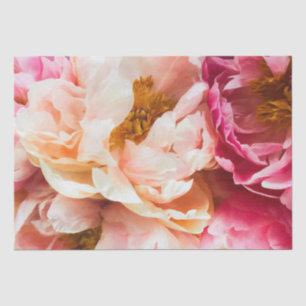 Elegant Pink & Peach Peonies  Tissue Paper