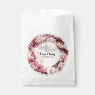 Elegant Pink Peonies Wedding Favour Bags