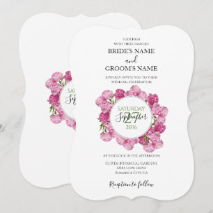 Elegant Pink Peonies Wedding Invitations