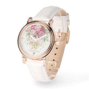 Elegant Pink Peony Bouquet Happy Mother’s Day Watch