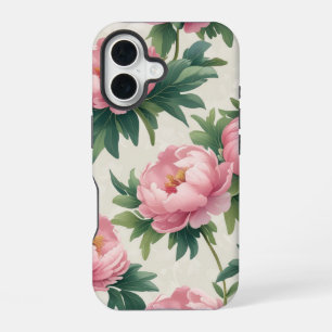 Elegant Pink Peony Floral Pattern - Timeless  iPhone 16 Case