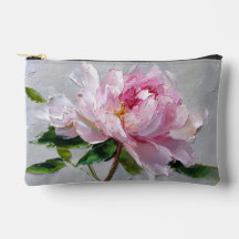Elegant Pink Peony Thick Impasto Oil Painting