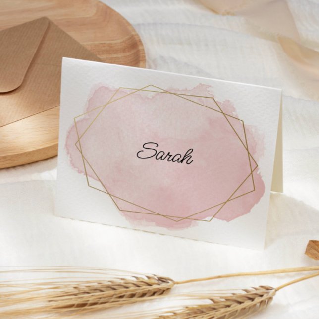 Elegant Pink Personalised Folded Note Card (Creator Uploaded)