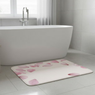 Elegant Pink Petal Bath Mat