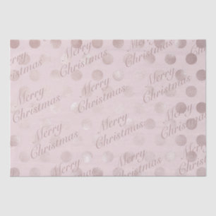 Elegant Pink Polka Dot Merry Christmas Tissue Paper