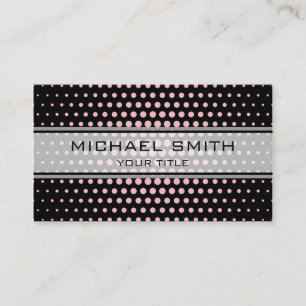 Elegant Pink Polka Dot Pattern Business Card