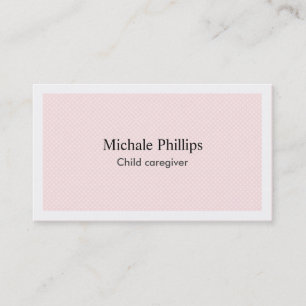 Elegant pink professional child care calling card