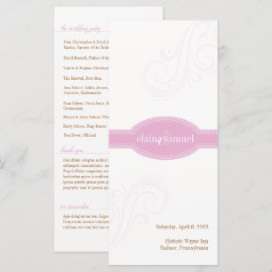 Elegant Pink Program, Caroline Wedding Collection
