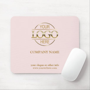 Elegant Pink Promotional Company Business Logo Mouse Mat