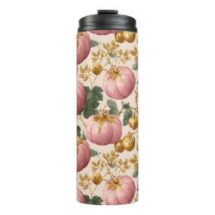 Elegant Pink Pumpkins Autumn Design Thermal Tumbler
