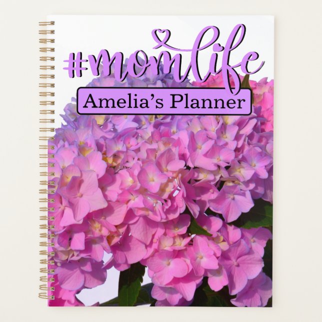 Elegant pink purple blue floral Best mum ever Planner (Front)