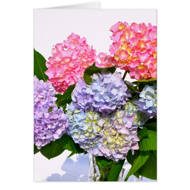 Elegant pink purple blue floral hydrangea bouquet  (Front)