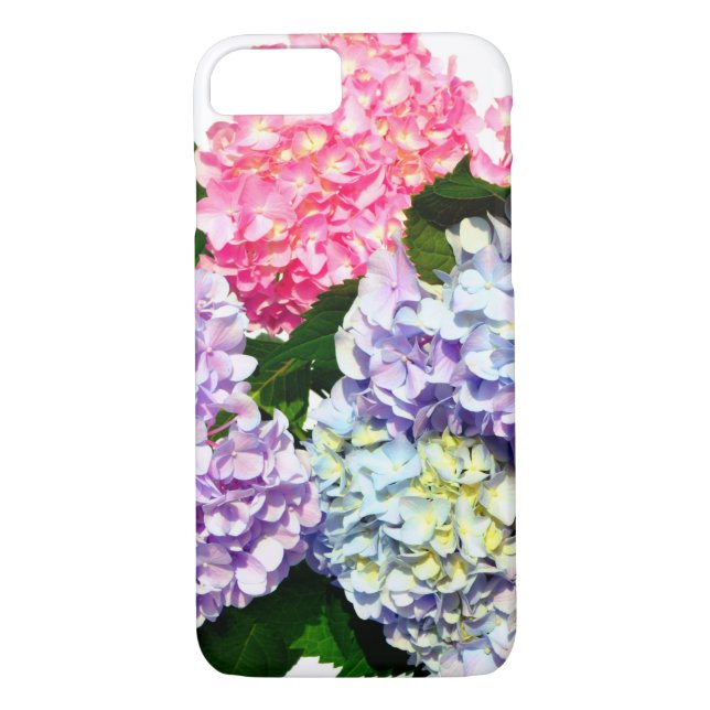 Elegant pink purple blue floral hydrangea bouquet Case-Mate iPhone case (Back)