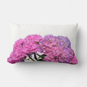 Elegant pink purple blue floral lumbar cushion