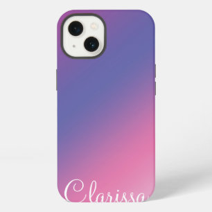elegant pink purple blue ombre gradient colourful iPhone 13 case