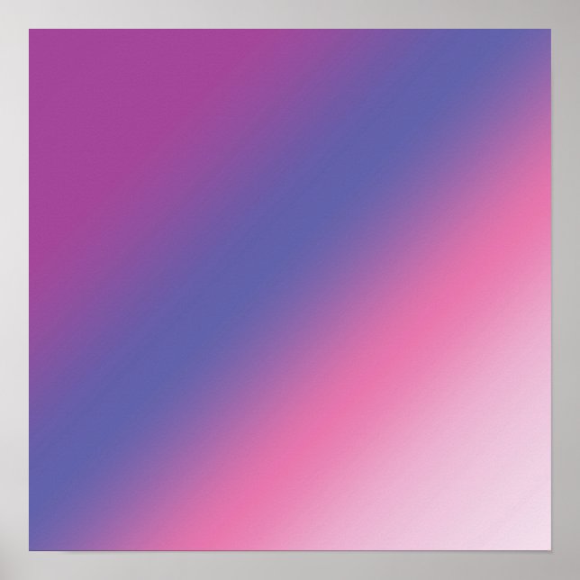 elegant pink purple blue ombre gradient colourful poster (Front)