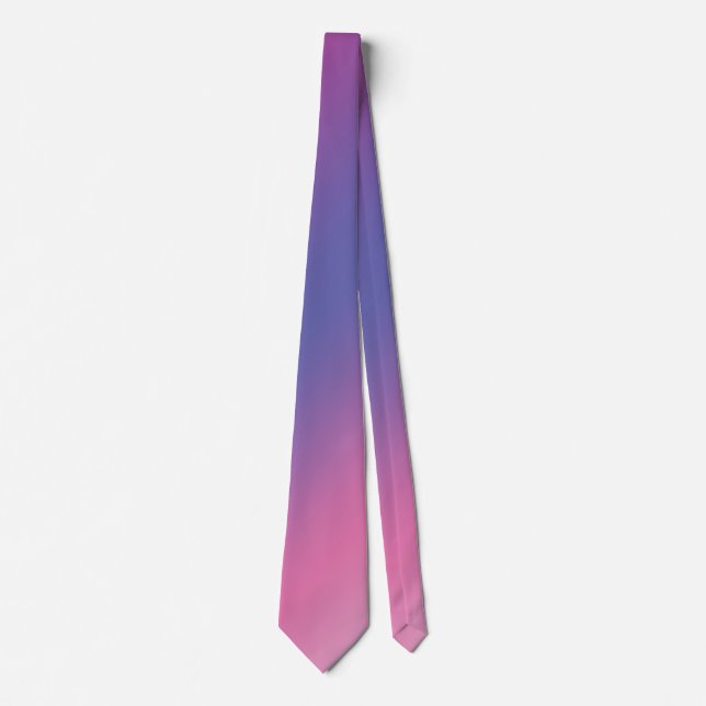 elegant pink purple blue ombre gradient colourful tie (Front)