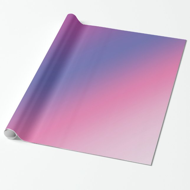 elegant pink purple blue ombre gradient colourful wrapping paper (Unrolled)