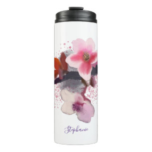 Elegant Pink Purple Cherry Blossom Thermal Tumbler