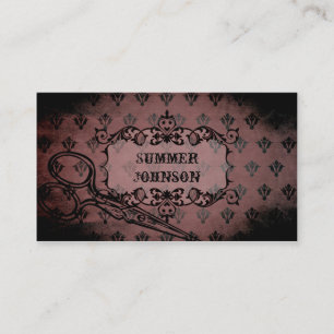 elegant pink purple damask vintage chic hair appointment card