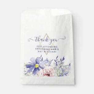 Elegant Pink Purple Floral 18th Birthday Thank You Favour Bags