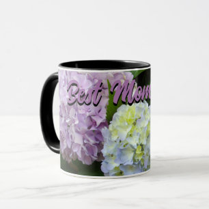 elegant pink purple floral Hydrangea best mum ever Mug