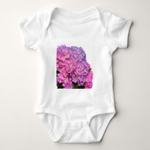 Elegant pink purple florals hydrangeas baby bodysuit