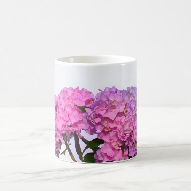 Elegant pink purple florals hydrangeas coffee mug (Center)