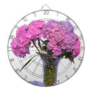 Elegant pink purple florals hydrangeas dartboard