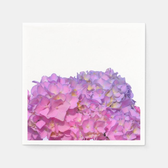 Elegant pink purple florals hydrangeas napkin (Front)