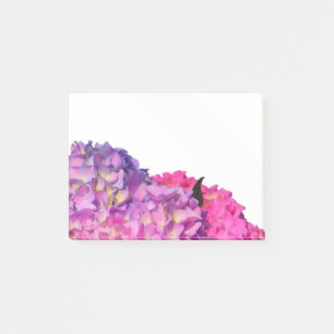 Elegant pink purple florals hydrangeas post-it notes