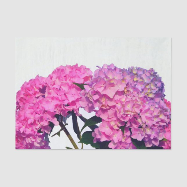 Elegant pink purple florals hydrangeas tissue paper (Front)
